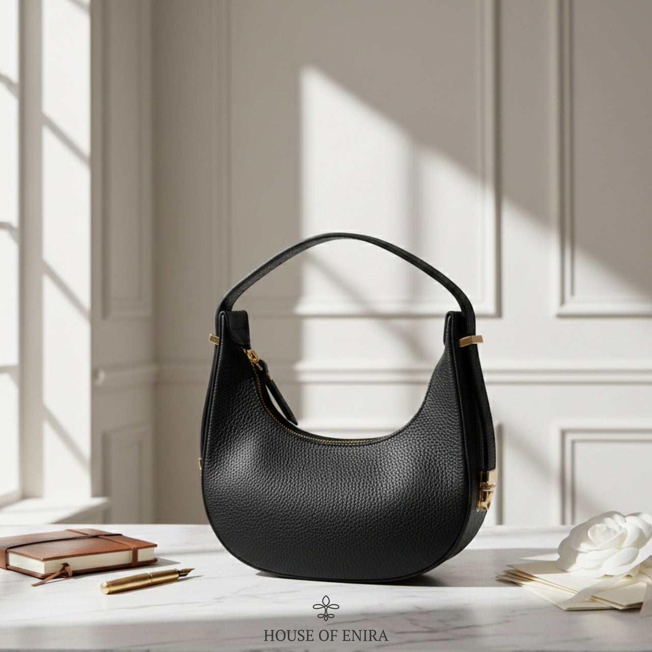 Aliel half-moon bag cream