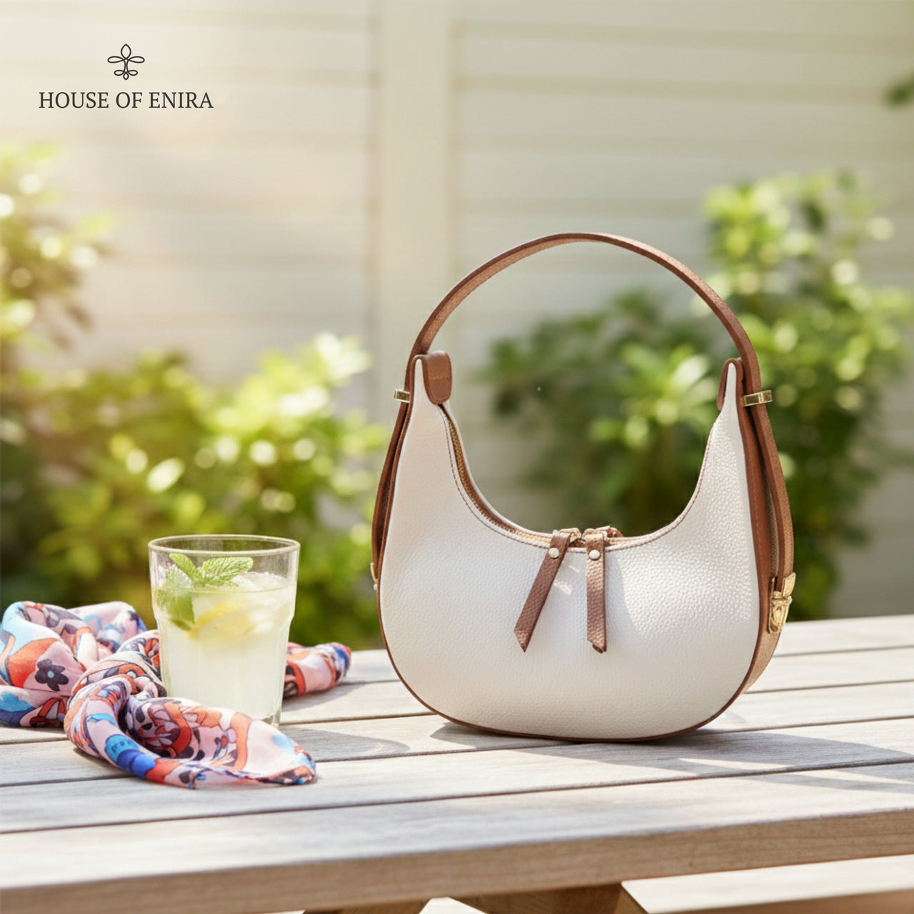 Aliel half-moon bag cream