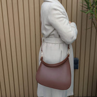Amvea half-moon bag marron dark