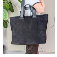 Liforela suede and leather shopper black