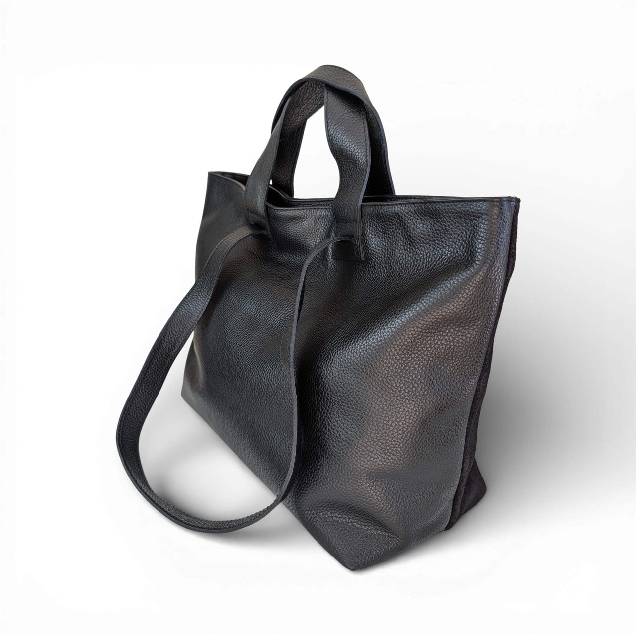 Liforela suede and leather shopper black