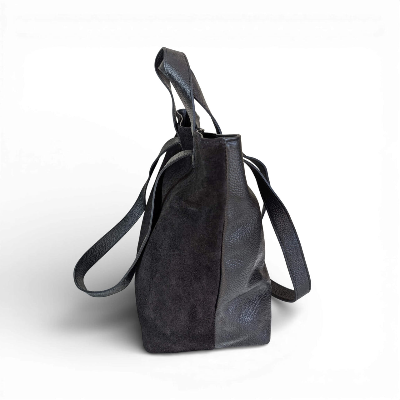 Liforela suede and leather shopper black