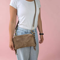 Milea shoulder bag S taupe dark