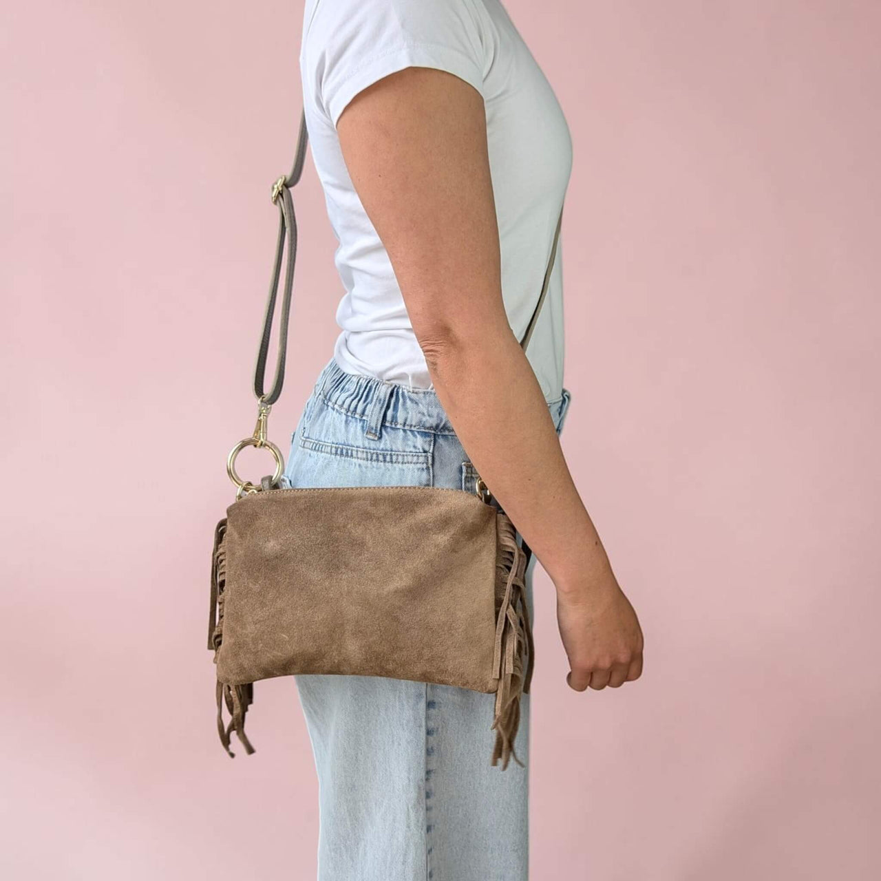 Milea suede shoulder bag S black