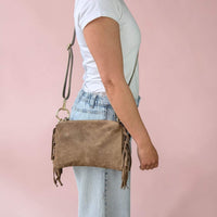 Milea suede shoulder bag S black