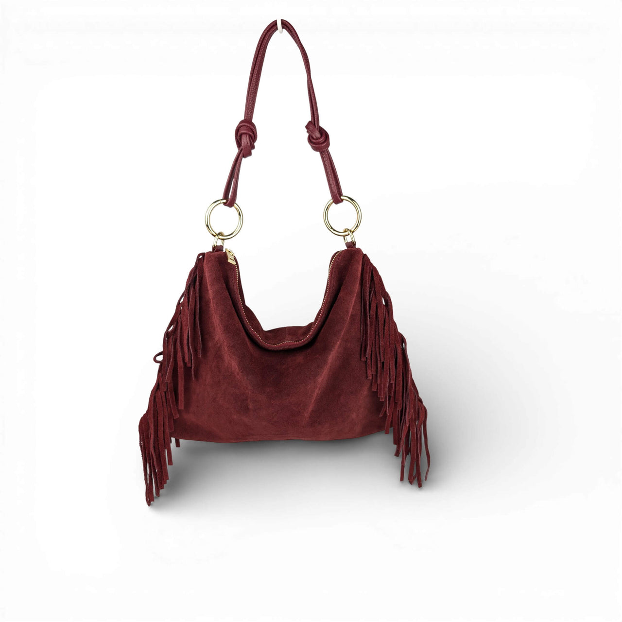Milea L suede shoulder bag burgundy