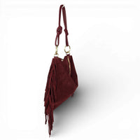 Milea L suede shoulder bag burgundy