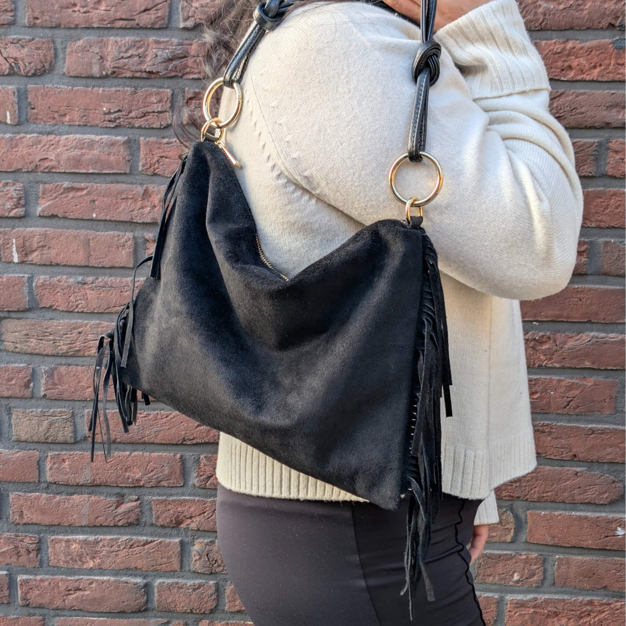 Milea shoulder bag L marron dark