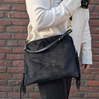 Milea L suede shoulder bag burgundy