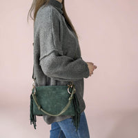 Milea Suede shoulder bag S navy