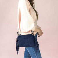 Milea Suede shoulder bag S navy