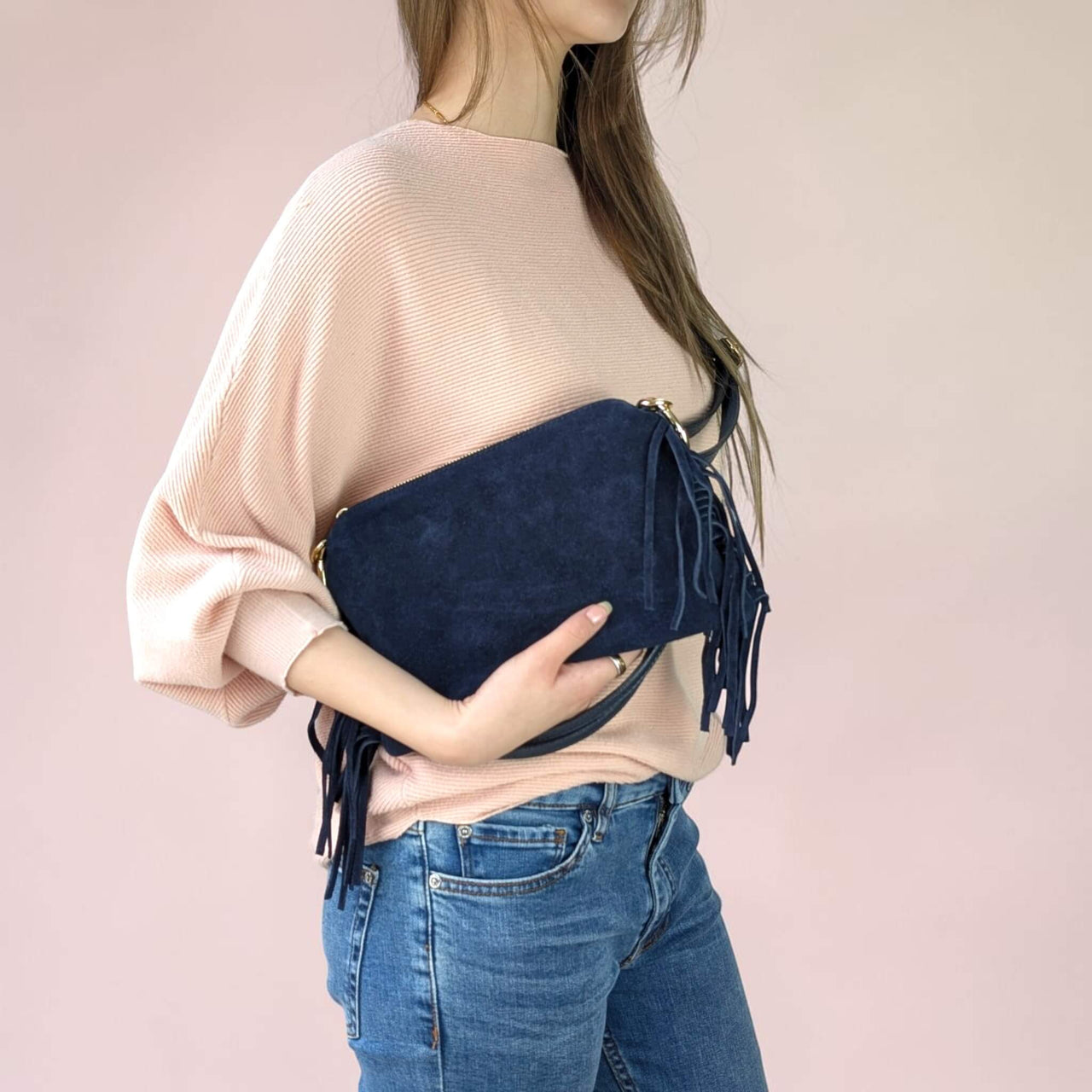 Milea Suede shoulder bag S navy