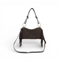 Milea suede shoulder bag S chocolate