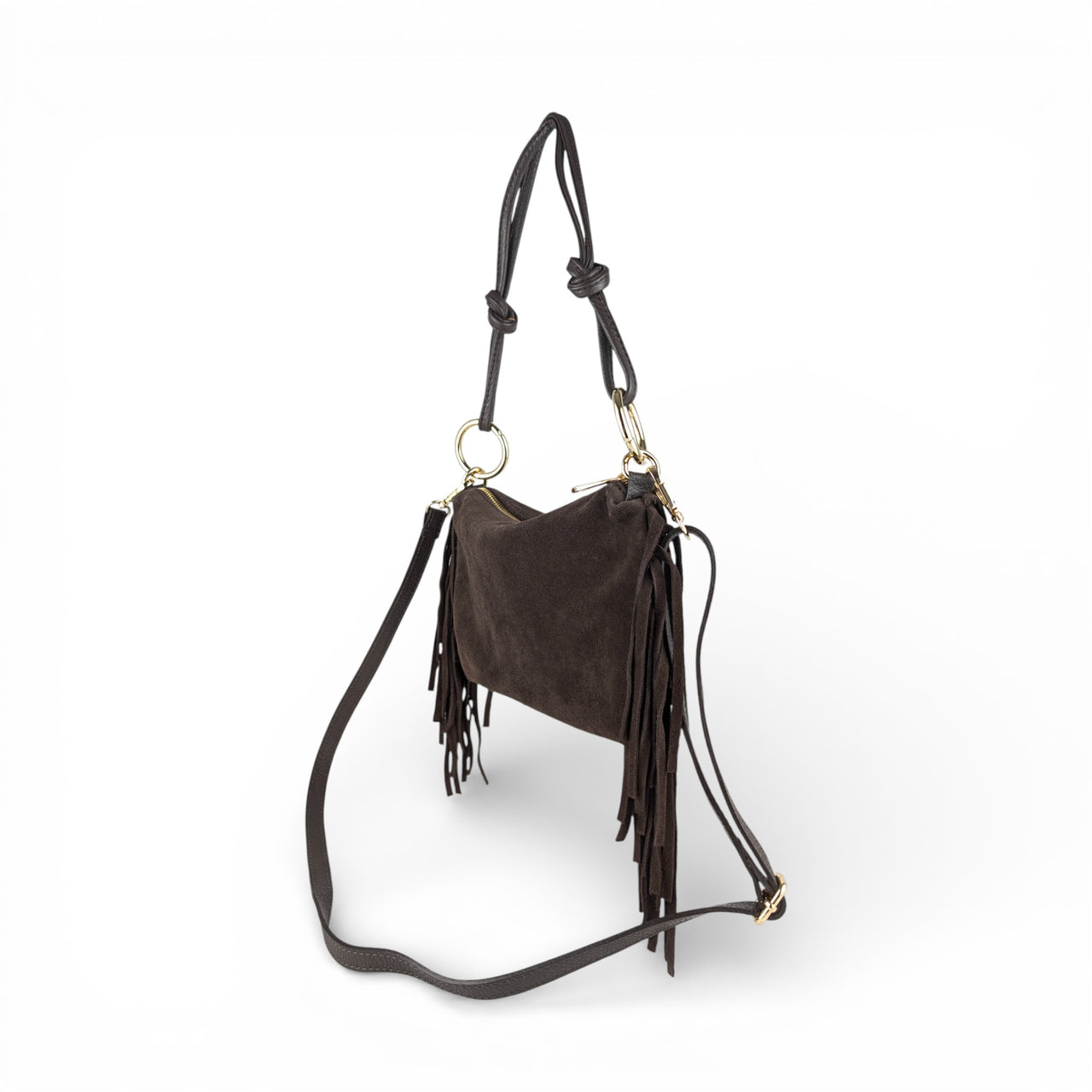 Milea suede shoulder bag S chocolate