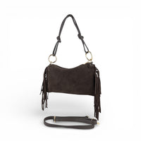 Milea suede shoulder bag S chocolate