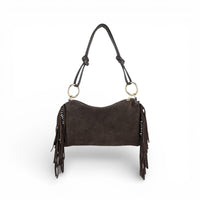 Milea suede shoulder bag S chocolate