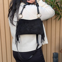 Milea Suede shoulder bag S navy